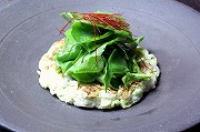 White fish and spring cabbage with organic arugula / Garrett style